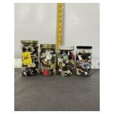 4 JARS FULL OG VINTAGE BUTTONS