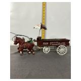 CAST IRON HORSE DRAWN FRUIT & VEGETABLES WAGON