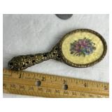 MINITURE ORNATE METAL VANITY MIRROR