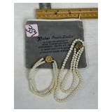 CLASSIC PEARL NECKLACE W/ MATCHING BRACLET, REAL