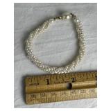 MULTI-STRAND BRAIDED FAUX PERAL BRACLET