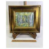 ORIGINAL FRAMED PAINTING OF BIRCH TREES