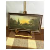 VINTAGE COTTAGE SCENE FRAMED ART, BULIEUA?