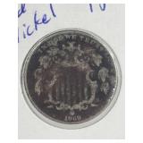 1869 SHIELD NICKEL