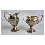 ART DECO STERLING SILVER CREAMER & SUGAR