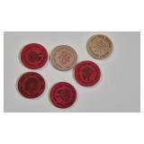 6 MONTANA WOODEN NICKELS