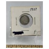 1912-P BARBER DIME (F)