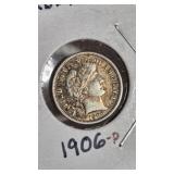 1906-P BARBER DIME FULL LIBERTY