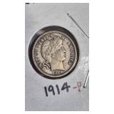 1914-P BARBER DIME