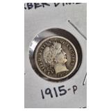 1915-P BARBER DIME FULL LIBERTY