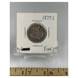 1877-S SEATED LIBERTY QUARTER (F)