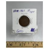 1865 2 CENT COPPER (G) CIVIL WAR ERA