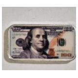 ONE HUNDRED DOLLAR 1GRAM SILVER BAR!!
