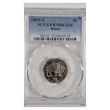 PERFECT! 2005-S BISON NICKEL PCGS PR70DCAM