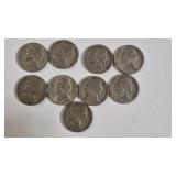 9- WAR NICKELS 35% SILVER