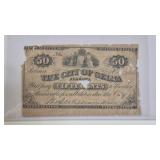 RARE 50CENT ALABAMA CITY OF SELMA CIVIL WAR NOTE