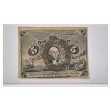 1863 5C. U.S. FRACTIONAL CURRENCY 2ND ISSUE (AU+)