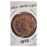 1852 BRAIDED HAIR LARGE CENT
