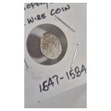 1547-1584 RUSSIAN SILVER WIRE KOPEK COIN