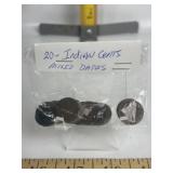 20- INDIAN HEAD CENTS MIXED DATES