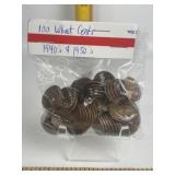100 WHEAT CENTS 1940's & 50's