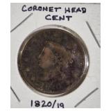 1820/19 CORONET LARGE CENT