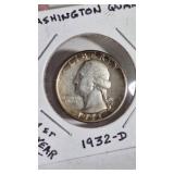 NICE KEY DATE 1932-D WASHINGTON QUARTER