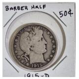 1915-D BARBER HALF