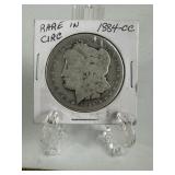 1884 CARSON CITY MORGAN SILVER DOLLAR, RARE DATE