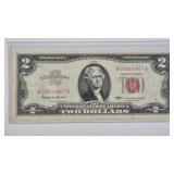 1963 $2 RED SEAL LEGAL TENDER NOTE (AU+)