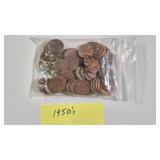 1950's BAG OF PENNIES