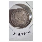 KEY DATE 1896-O BARBER QUARTER