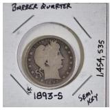 1893-S BARBER QUARTER