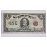 1923 $1 DOMINION OF CANADA BANK NOTE (F)