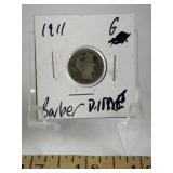 1911-P BARBER DIME (G)