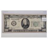 1934B VINSON $20 FEDERAL RESERVE NOTE (VF)