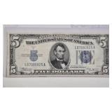 1934B VINSON $5 SILVER CERTIFICATE (VF)