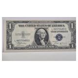 1935B VINSON $1 SILVER CERTIFICATE (AU+)