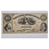 1861 $10 BANK OF SOUTH CAROLINA CHARLESTON (XF)