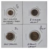 VICTORIAN APOTHECARY WEIGHT SCRUPLE, COINS