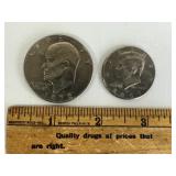 1972 IKE DOLLAR, 2000 KENNEDY 1/2 DOLLAR