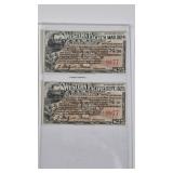1920's WESTERN PACIFIC RAILWAY $25 BONDS