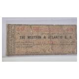 50C. 1862 WESTERN & ATLANTIC RAILROAD NOTE