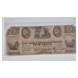 1838 5 CENT PORT CARBON SAVING SOCIETY NOTE