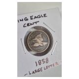 1858 FLYING EAGLE LARGE LETTER CENT (VF)
