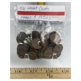 100 WHEAT CENTS 1940's & 50's