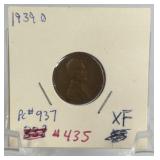 1939-D LINCOLN WHEAT CENT (XF)
