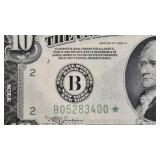 *1934B VINSON $10 *STAR* FED. RESERVE NOTE (AU+)