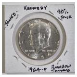 1964-P TONED SILVER KENNEDY HALF (UNC)