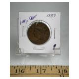 1837 CORONET HEAD LARGE CENT